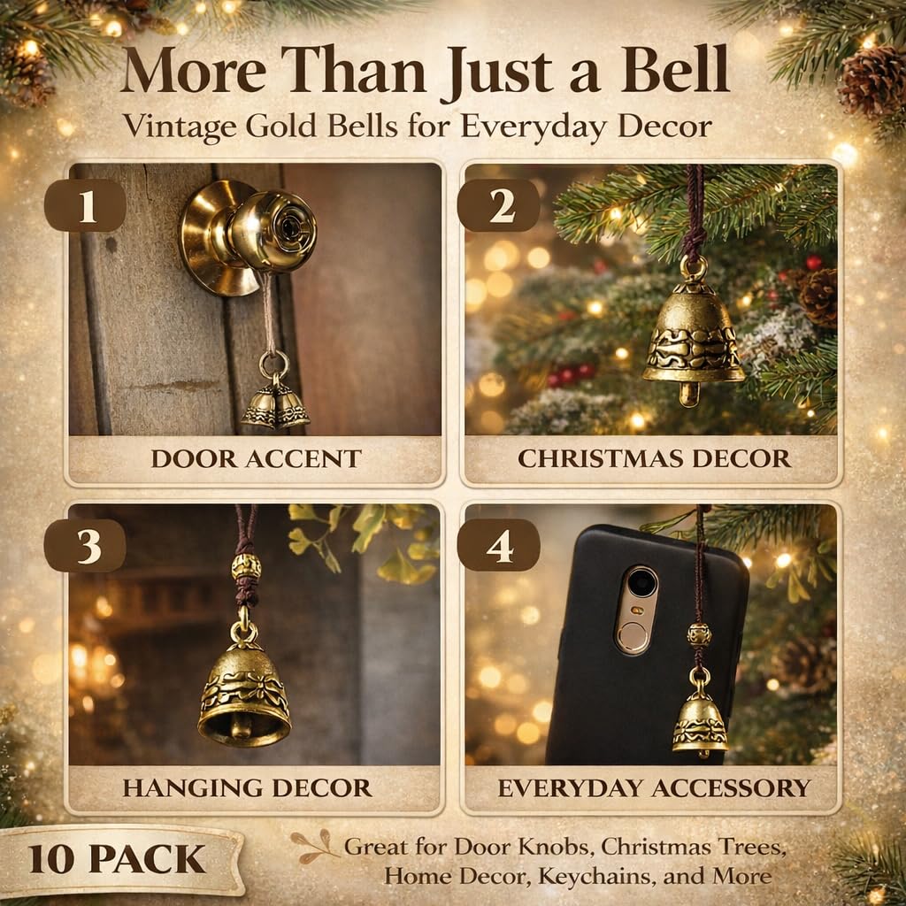 Kcrygogo copper bell adorned on a Christmas tree for subtle sparkle