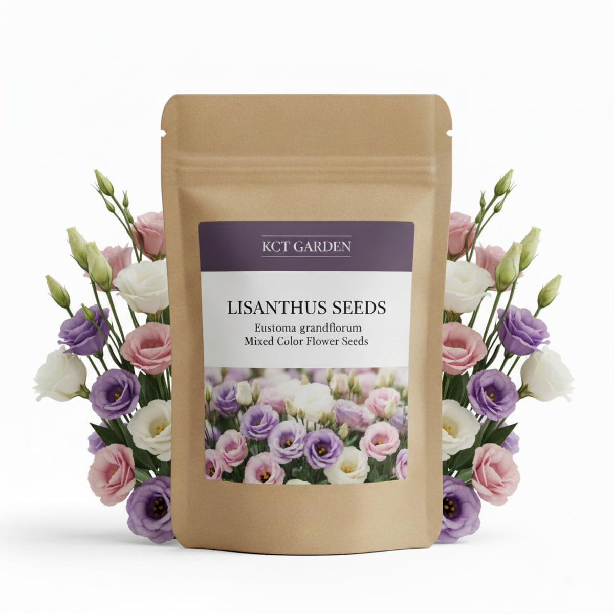 KCT GARDEN Lisianthus seeds pack ready for a color-filled garden bed.