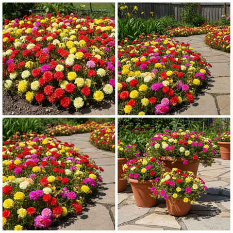 KCT GARDEN Moss Rose graceful baskets with hanging display color.