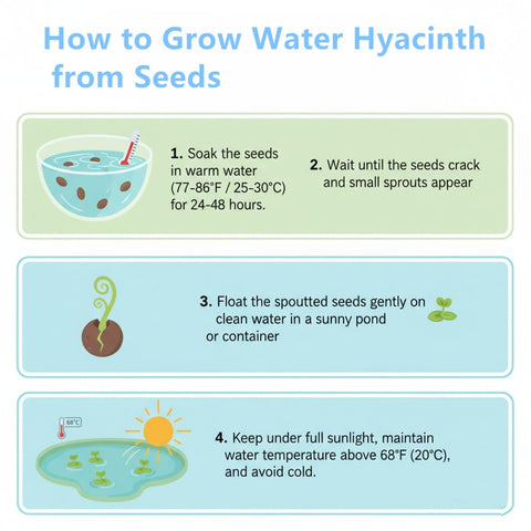 Water hyacinth provides natural filtration in a pond