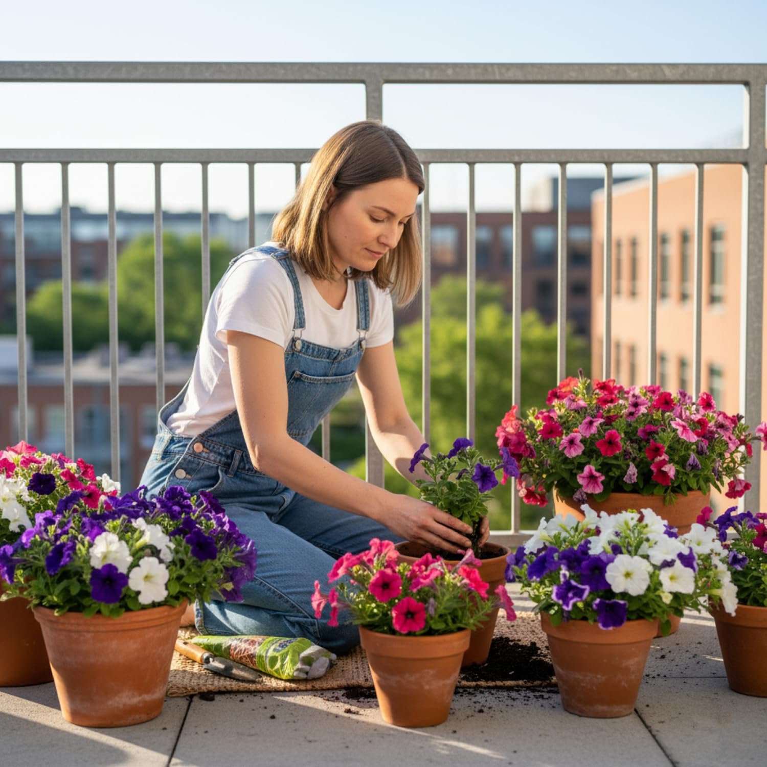 KCT GARDEN Petunia seeds arranged in outdoor bed setup for vibrant color