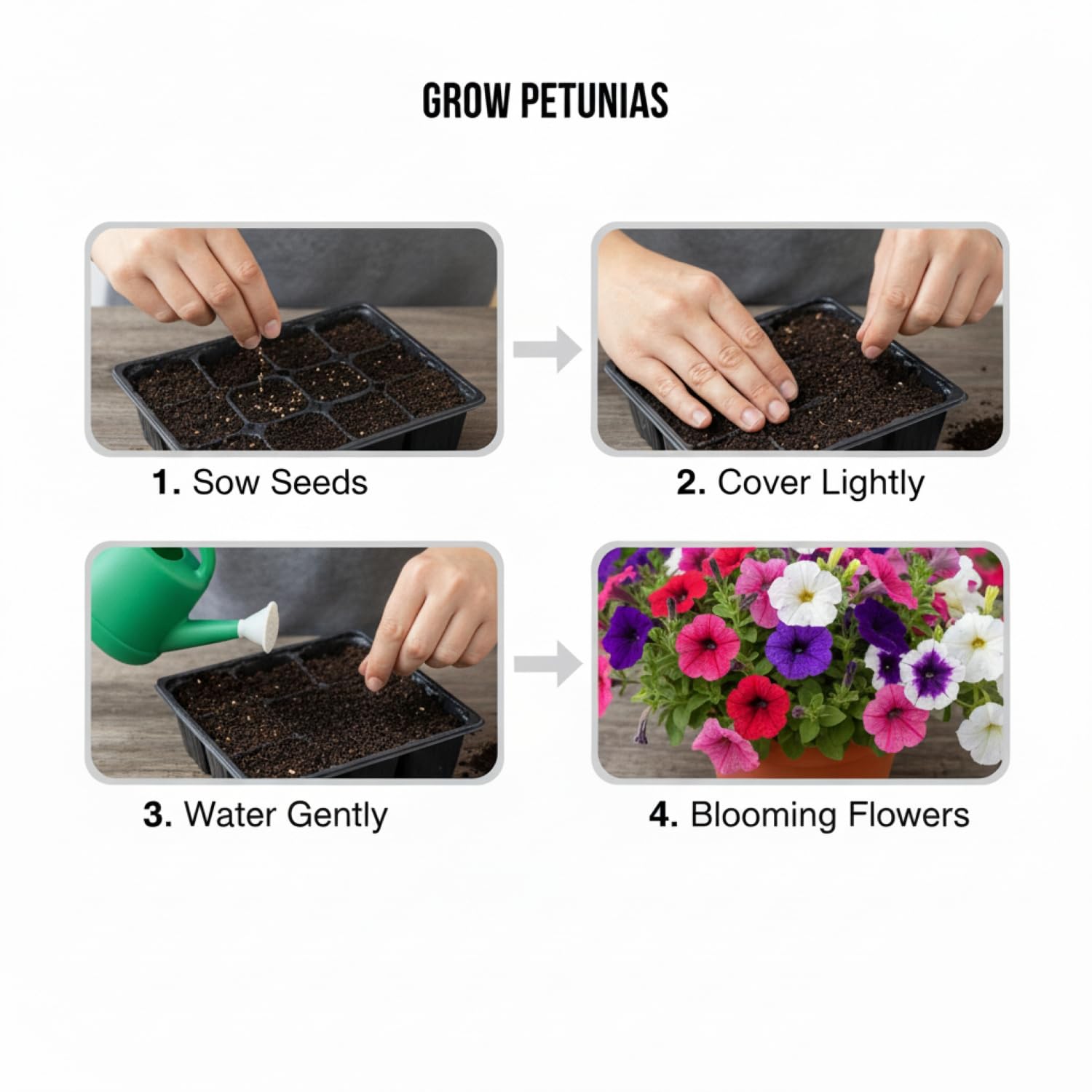KCT GARDEN Petunia seeds surface sowing method for easy starting