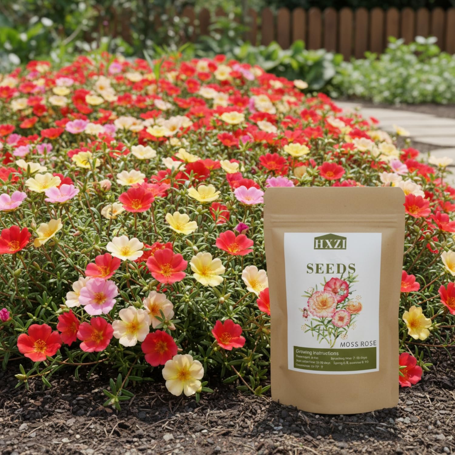 KCT GARDEN Portulaca Grandiflora seeds for outdoor planting enhance garden borders.