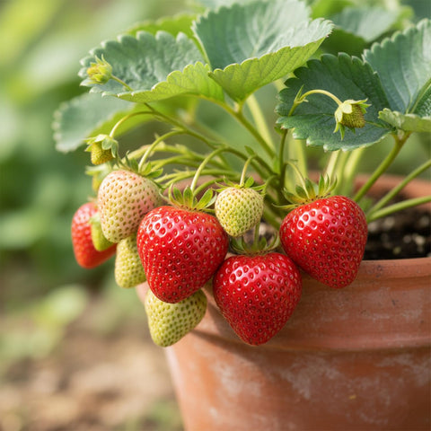 Close-up of premium strawberry seeds showing high germination potential.