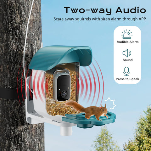KCUHSI Bird Feeder Camera easy WiFi setup highlights quick outdoor installation.