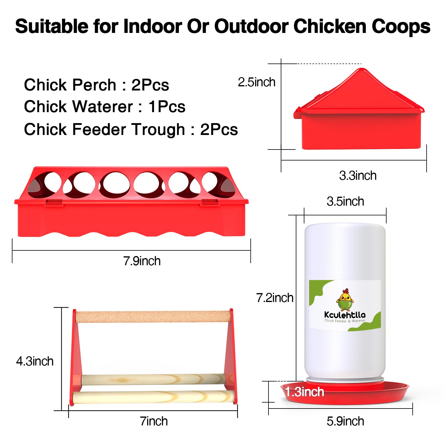 Kculehtlla Plastic chick feeder trough reduces spills and keeps feed accessible.