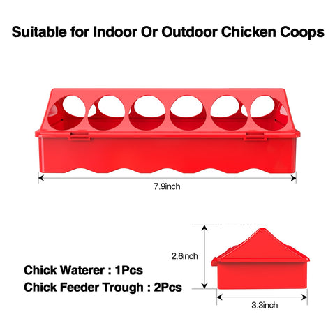 Kculehtlla spill-proof chick feeder trough keeps coops tidy and reduces waste.