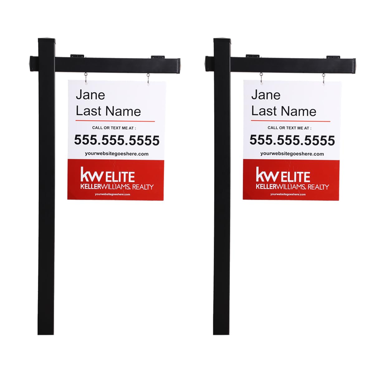 Kdgarden 6ft black PVC sign post for open houses and for-sale listings.