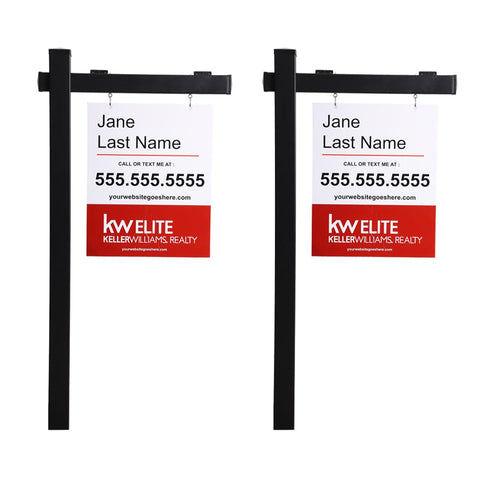 Kdgarden 6ft black PVC sign post for open houses and for-sale listings.