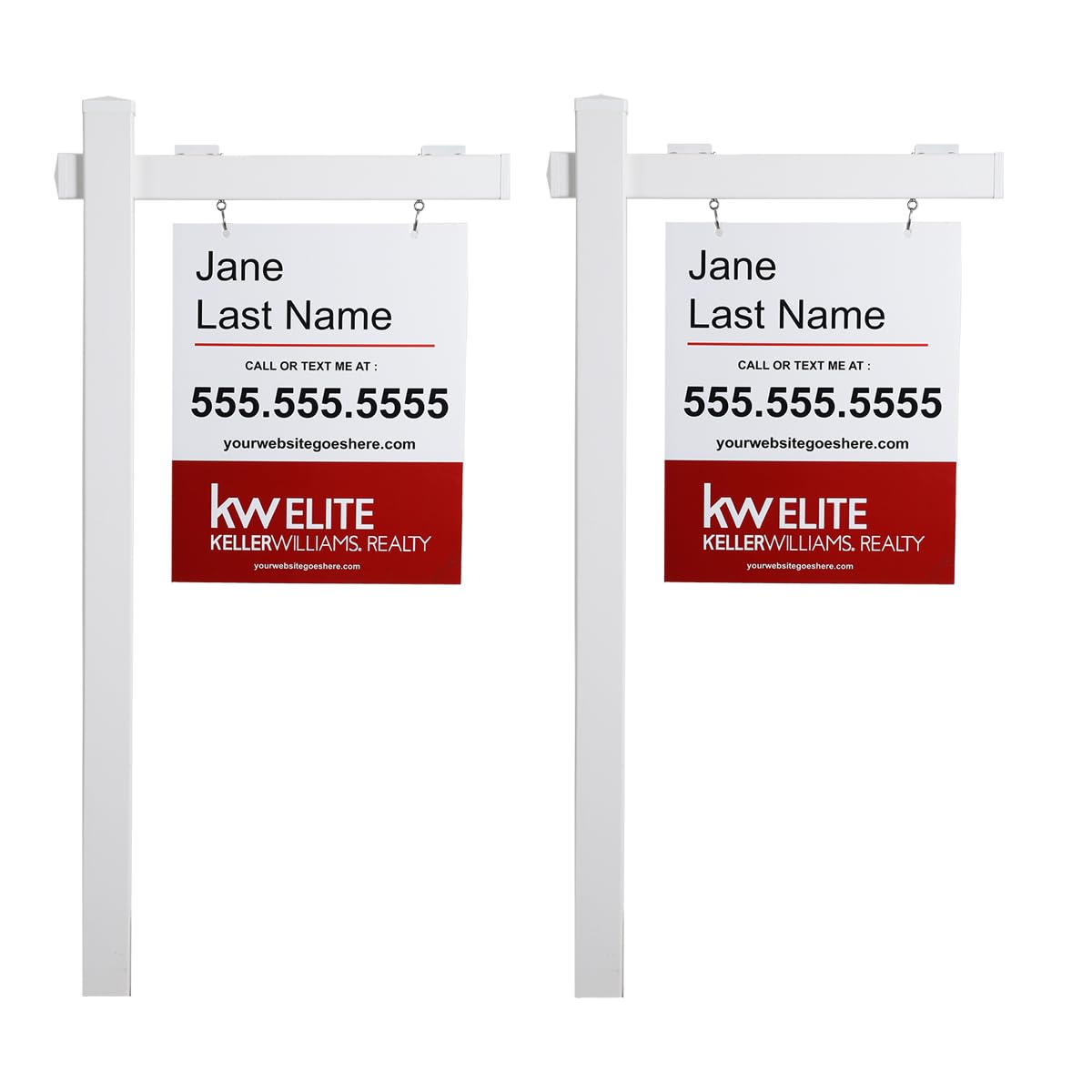 Kdgarden vinyl PVC sign post 6ft white, durable for open houses and long-term yard signage.