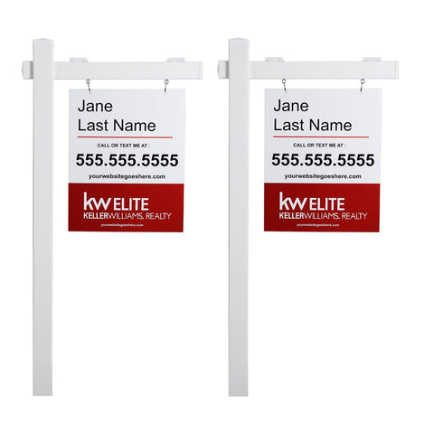 Kdgarden vinyl PVC sign post 6ft white, durable for open houses and long-term yard signage.