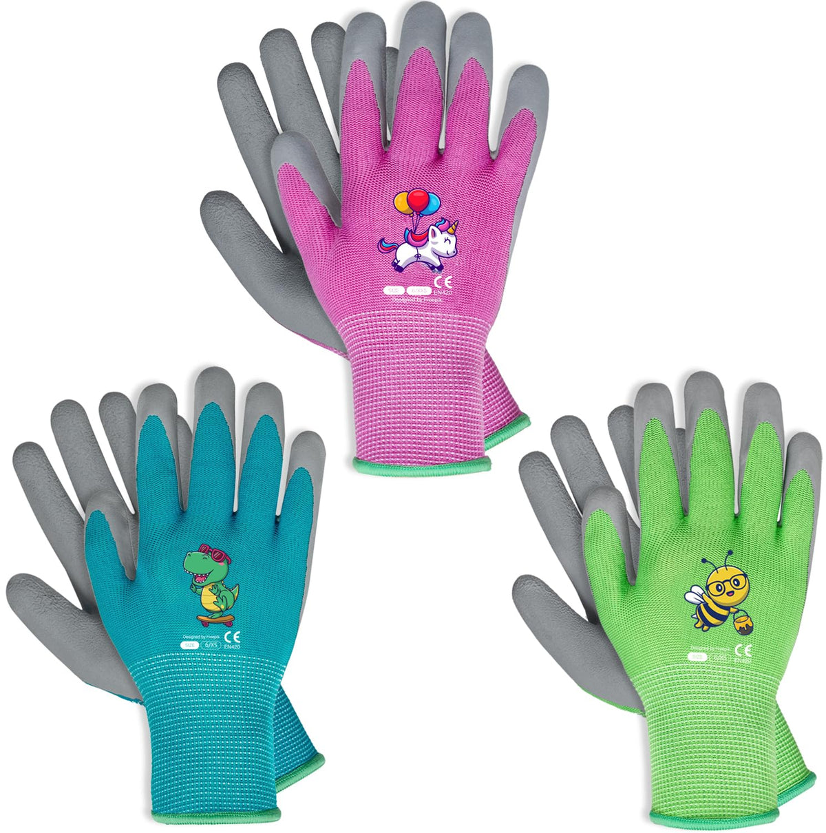 KDK ages 5-7 gardening gloves green XXS for small hands and grip
