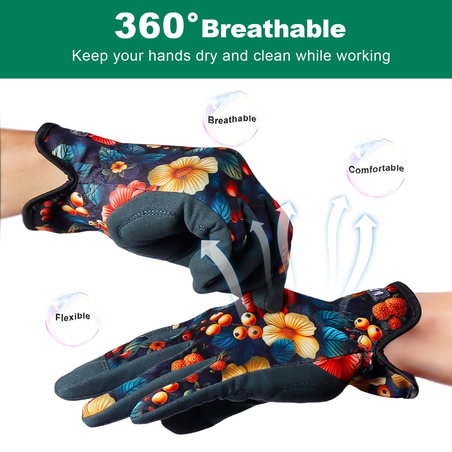 KDK women's gloves handle flowers and berries with comfort and dexterity