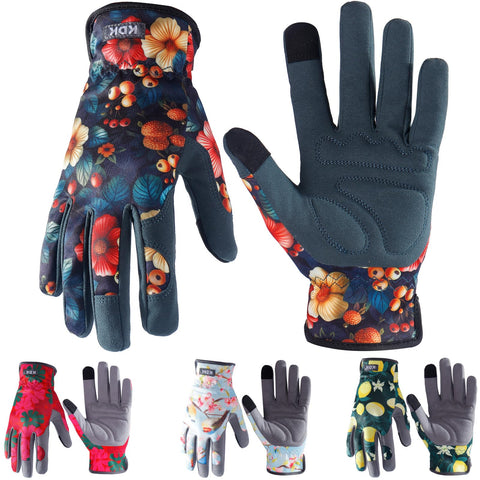 KDK Gardening Gloves for women with reinforced palms protect from thorns while pruning