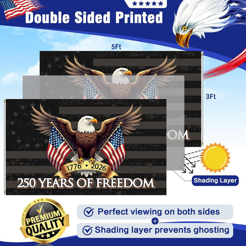 Keblo 250th Anniversary Flag back view, identical design and readability.