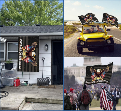 Keblo heavy-duty flag fluttering in wind, ideal for outdoor display.