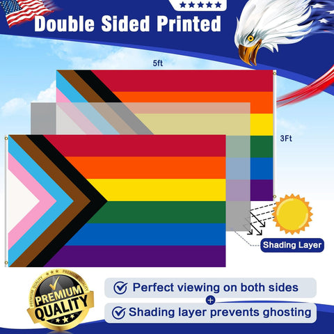 Keblo Pride flag featuring brass grommets for easy mounting.