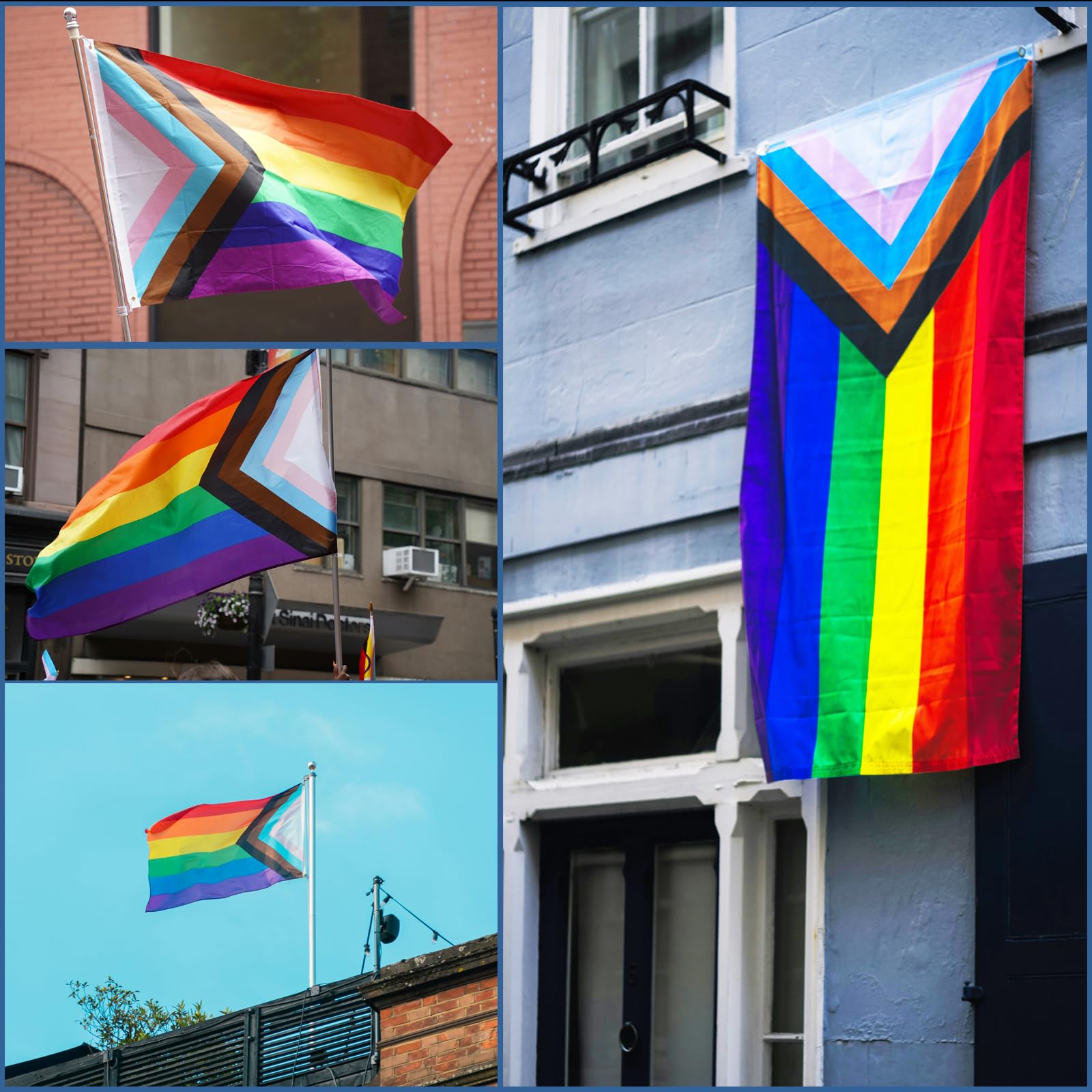 Keblo rainbow flag preserves color richness under sun exposure.