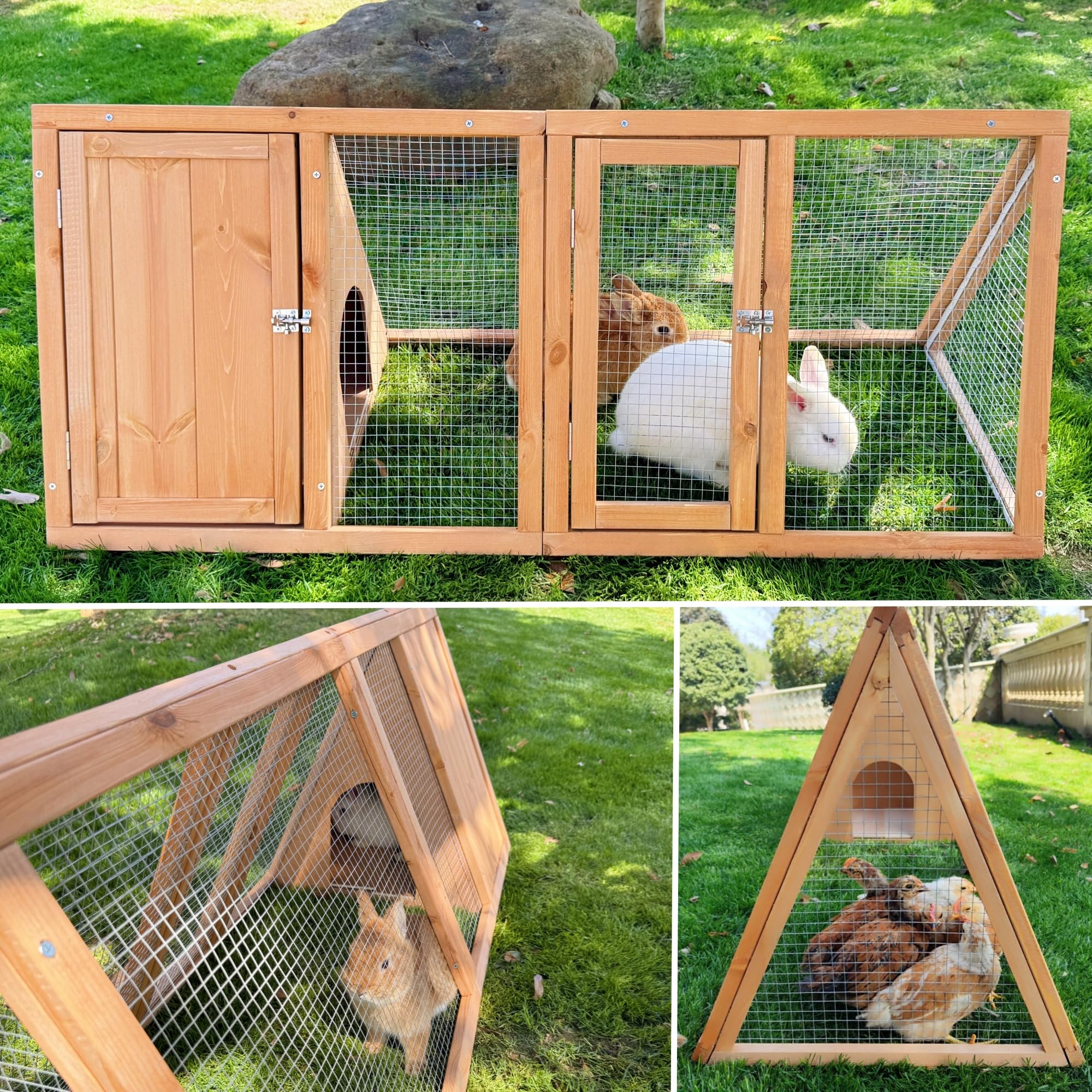 Kecreque rabbit hutch dimensions 47 x 18 x 19.5 inches help plan fit in your space.