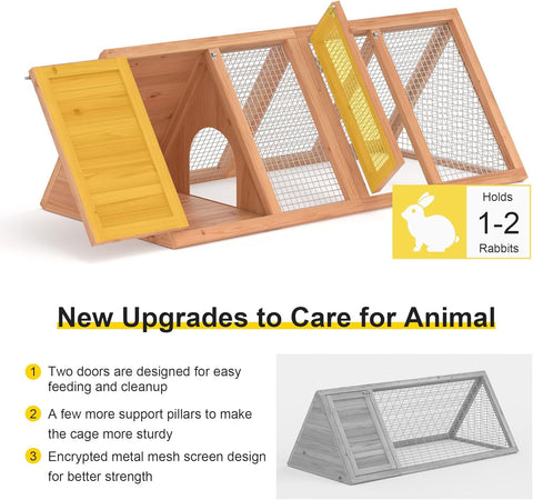 Kecreque rabbit hutch portable lightweight design enables flexible placement around your yard.