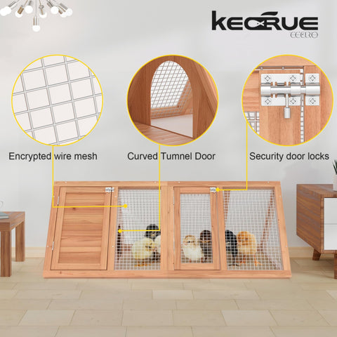 Kecreque rabbit hutch with two openable doors for simple pet access and supervision.