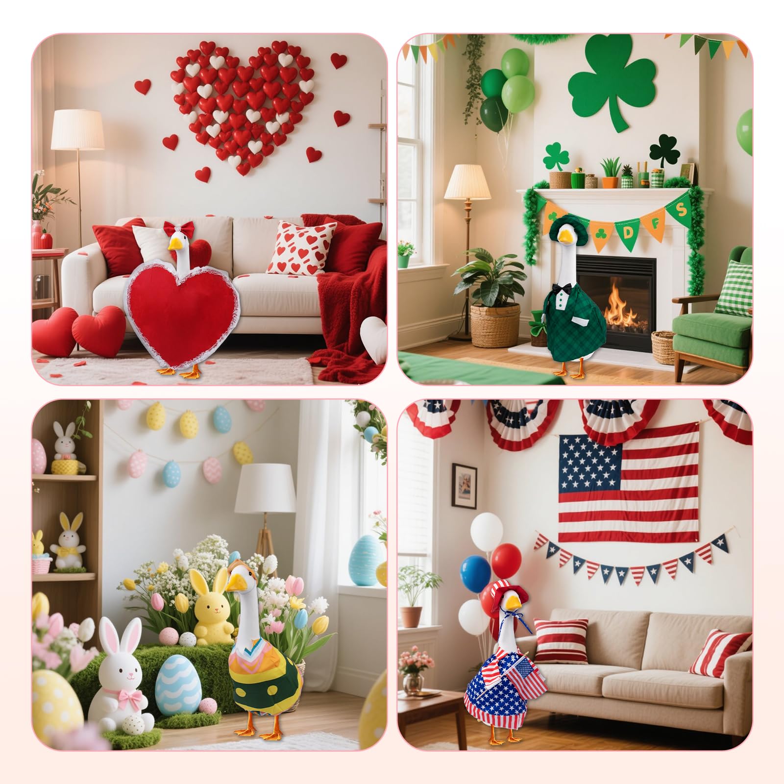 Kedaijin 4th of July goose clothes boost patriotic curb appeal.