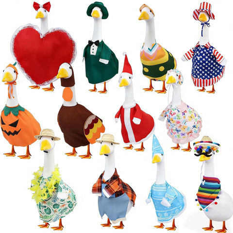 Kedaijin Valentine’s Day goose outfit adds festive yard charm and color.
