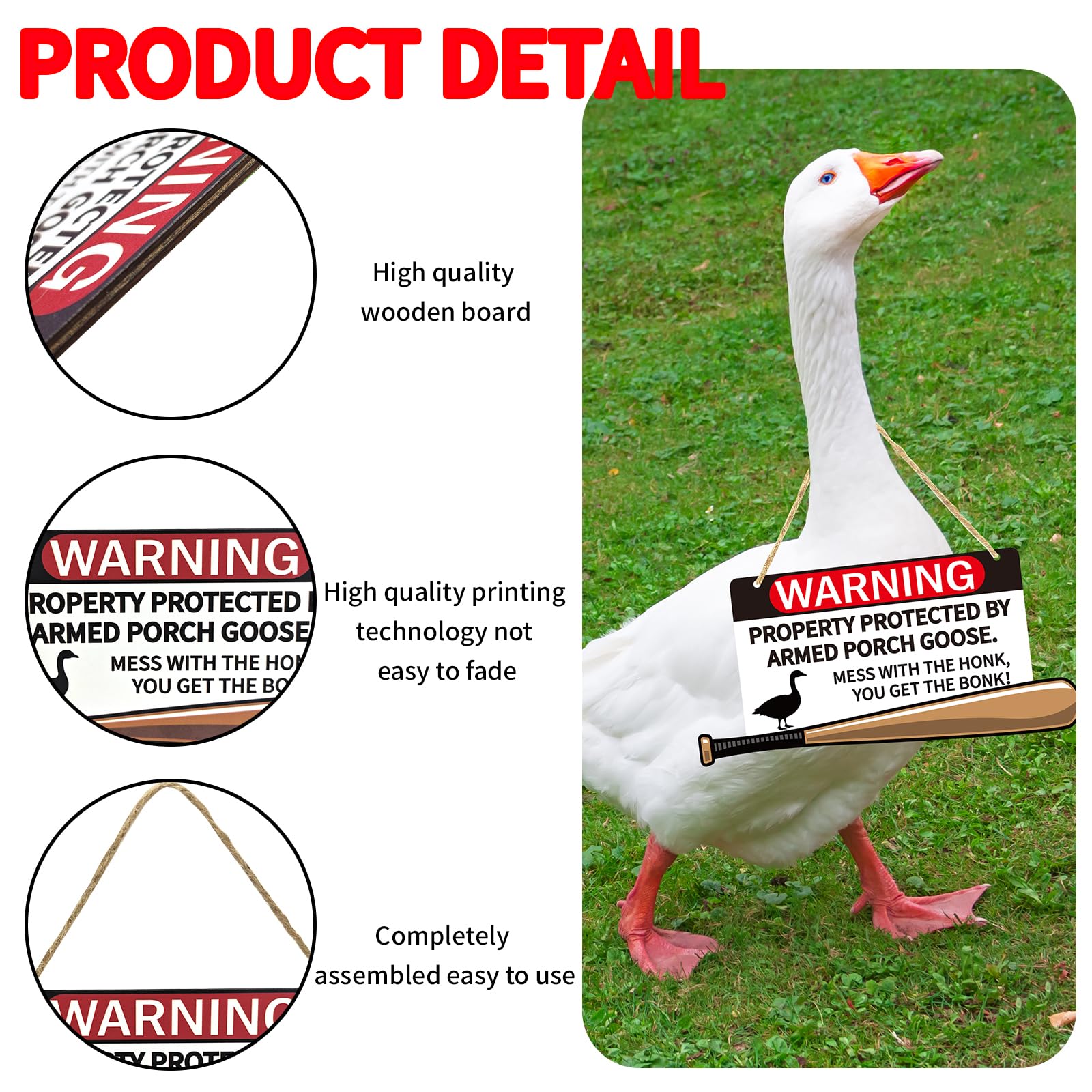 Kedaijin porch warning rope sign easy outdoor setup on fences and gates.