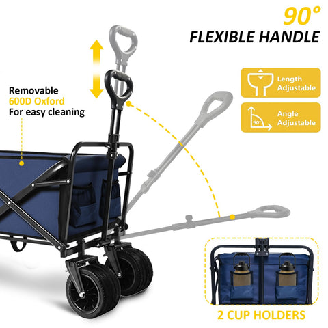KEDY blue wagon open cargo area ready for beach gear or groceries.