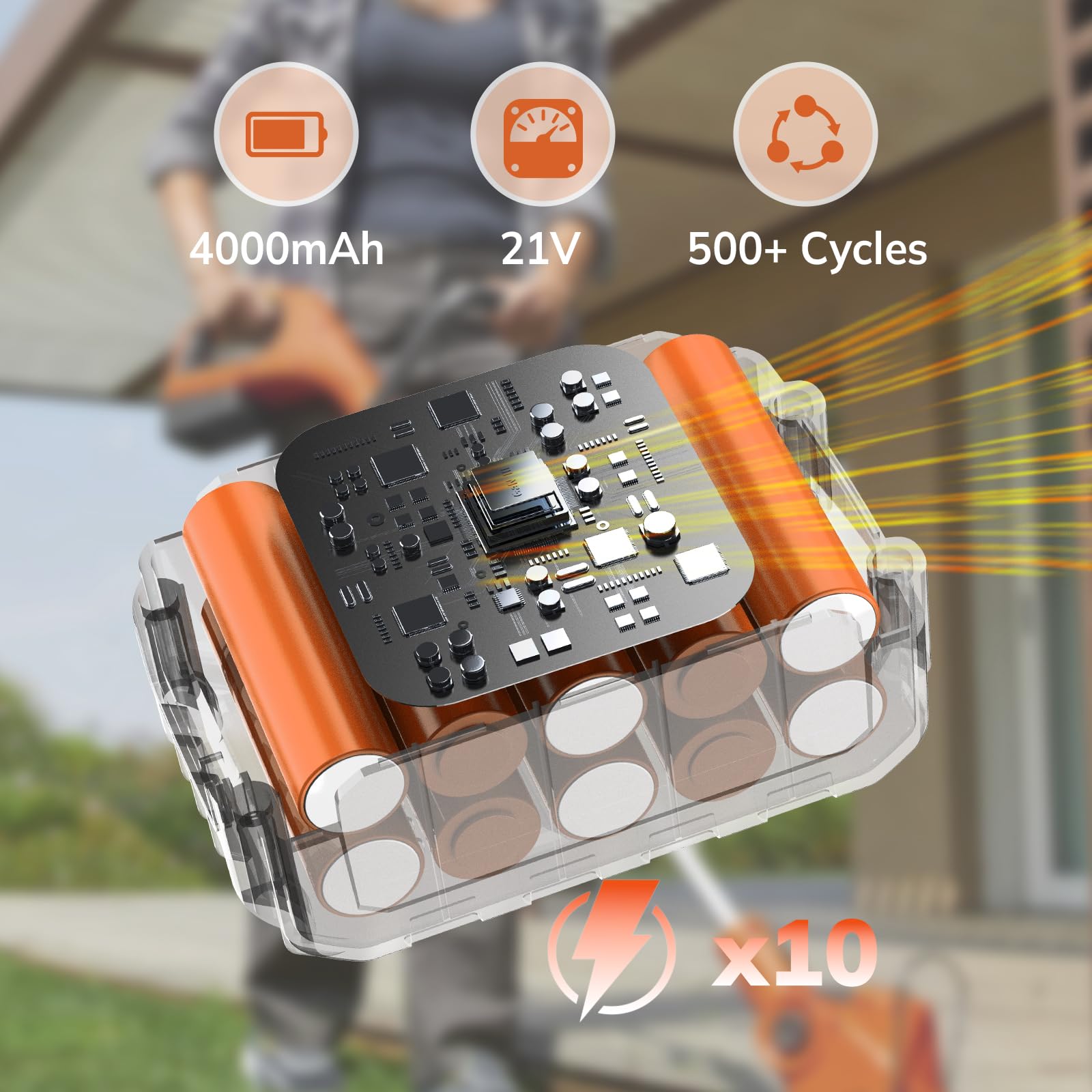 Keenstone 20V battery pack with safety protections against overcharge.