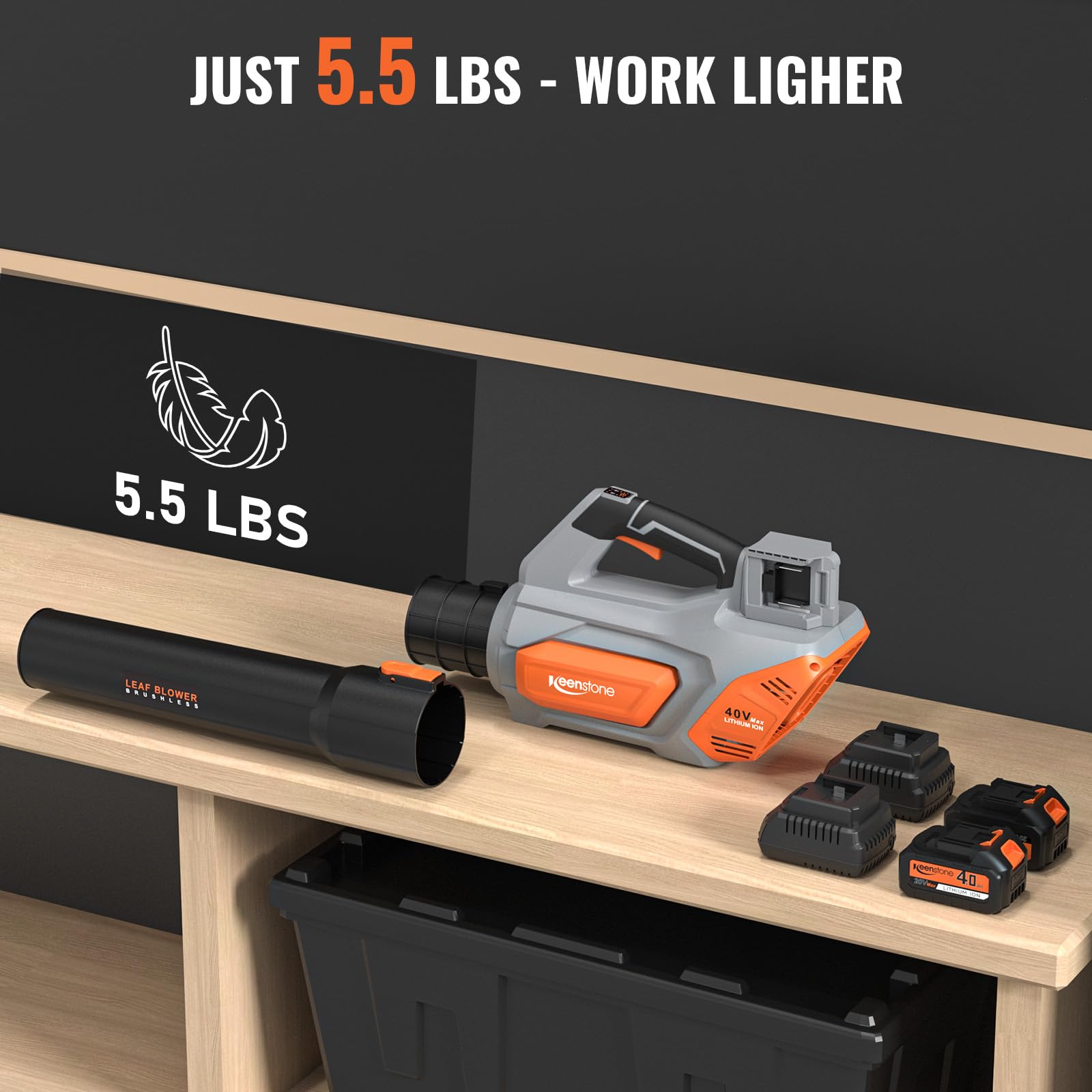 Keenstone Leaf Blower quick assembly with minimal setup time between tasks