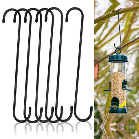 KEEPFFYE 12-inch rubber-coated S hook for hanging baskets, non-slip and rust-resistant.