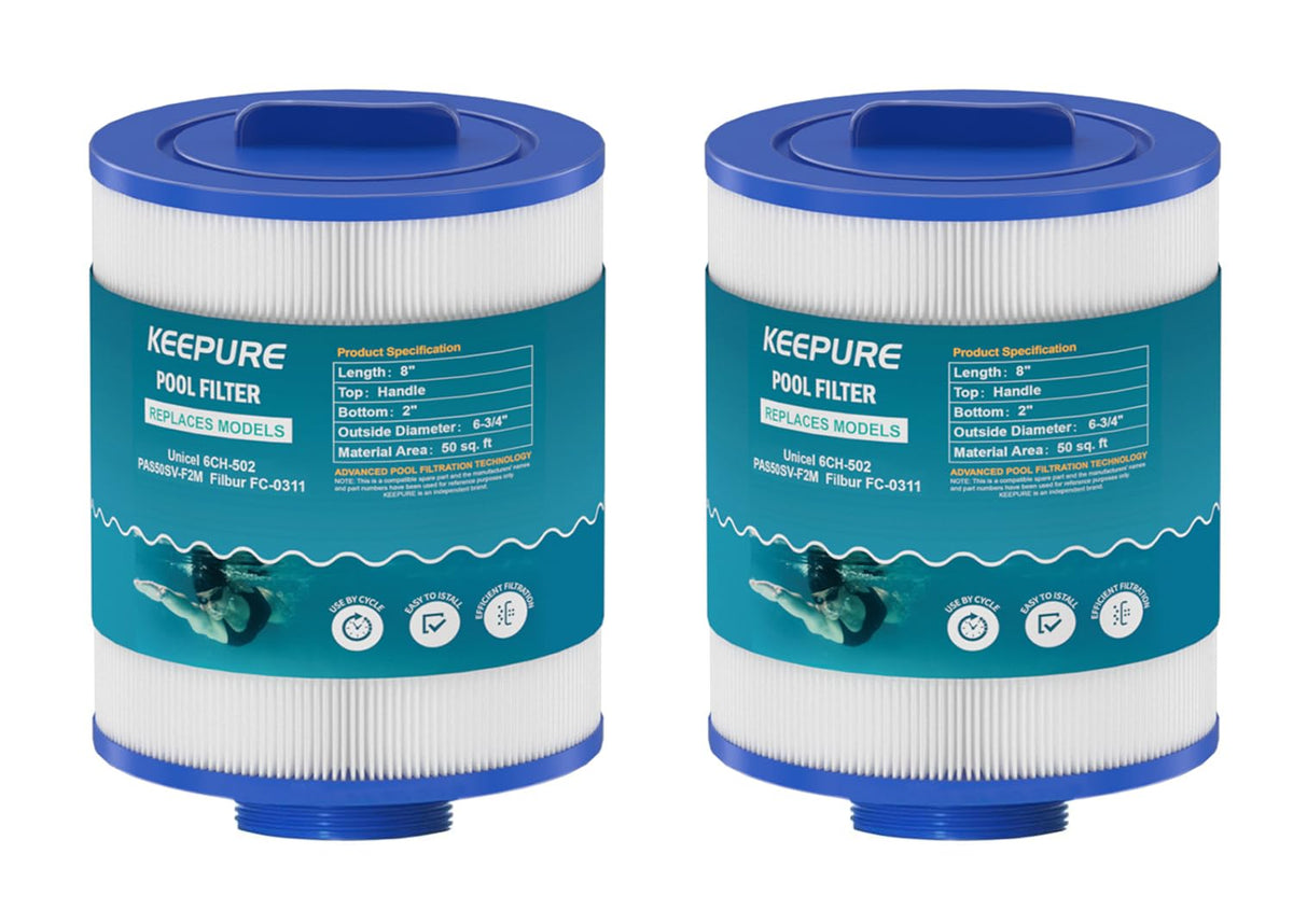 KEE PURE pas50sv-f2m two-pack filter front view for Artesian Spas.