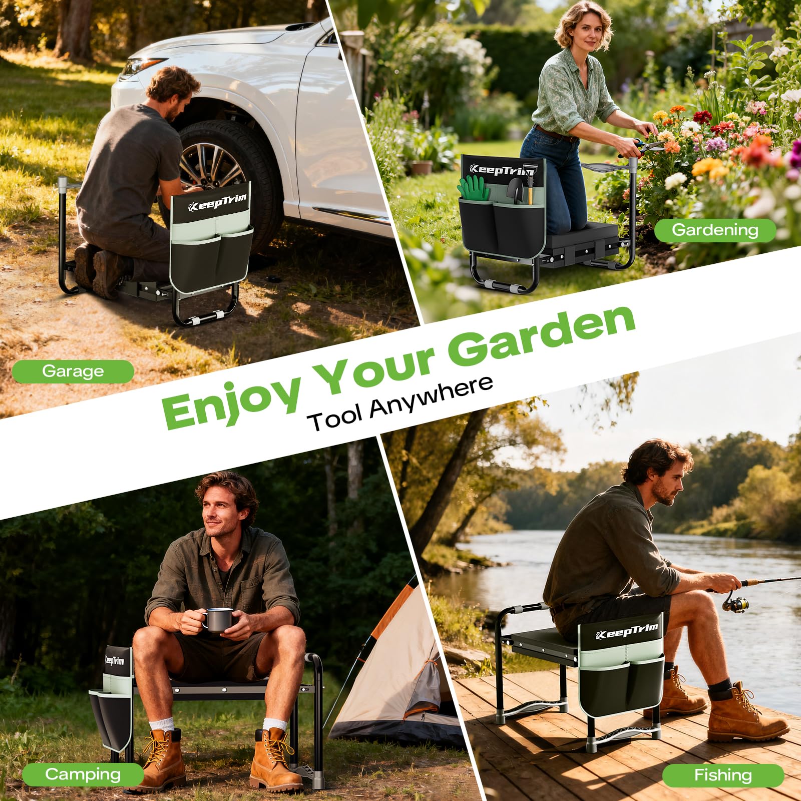 KeepTrim garden kneeler outdoor-use showcasing versatility for gardening and outdoor activities