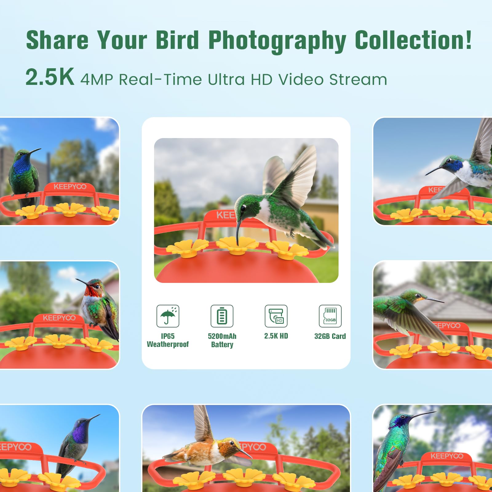 KEEPYOO camera supports remote viewing via 2.4G Wi-Fi on mobile