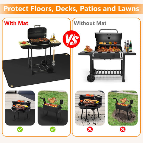 Keeswin grill mat cleans quickly with hose or damp cloth.