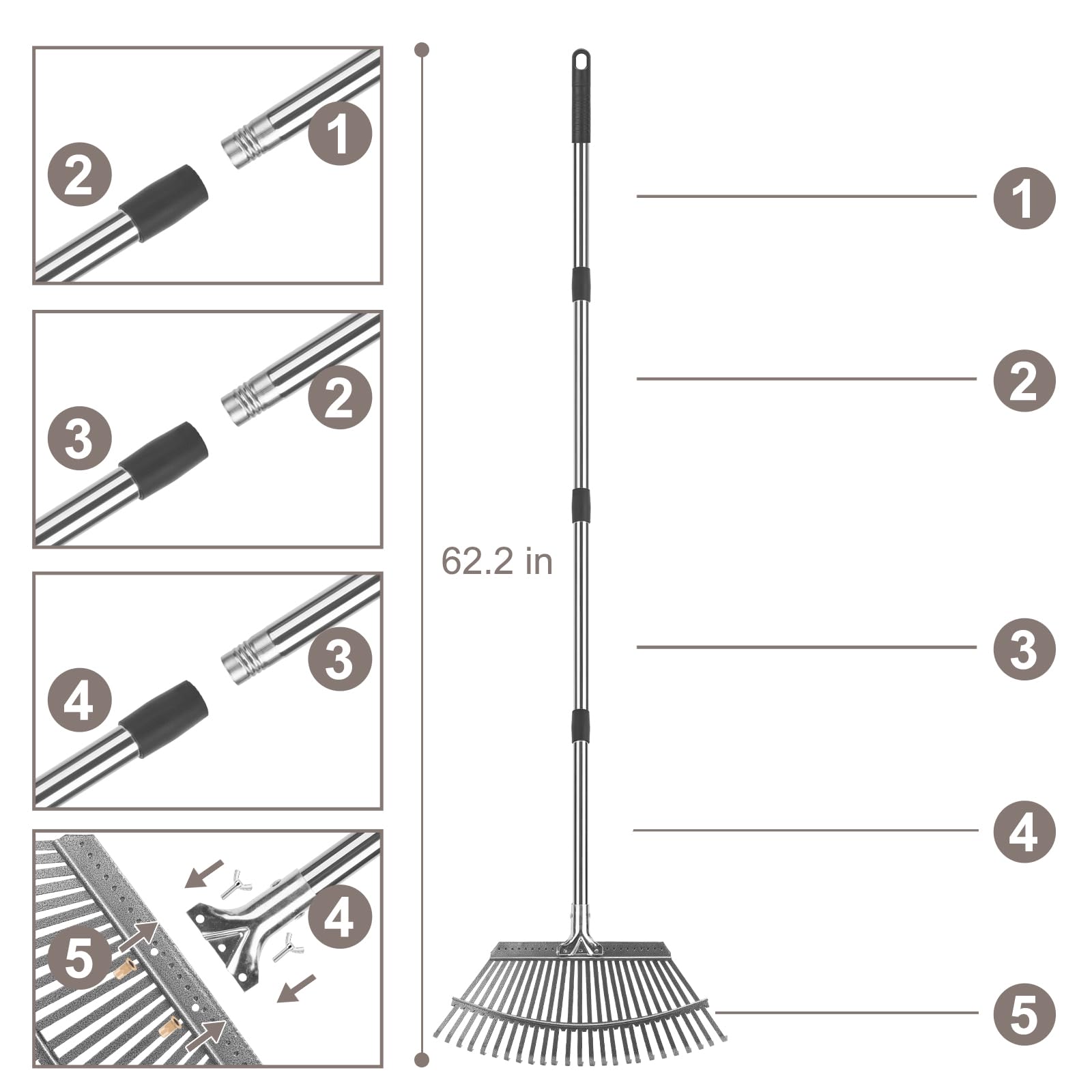 KeFanta Garden Leaf Rake includes 12-month warranty and reliable support.
