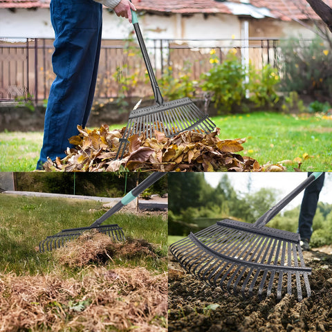 KeFanta yard rake ideal for leaves, grass, pine cones and debris.
