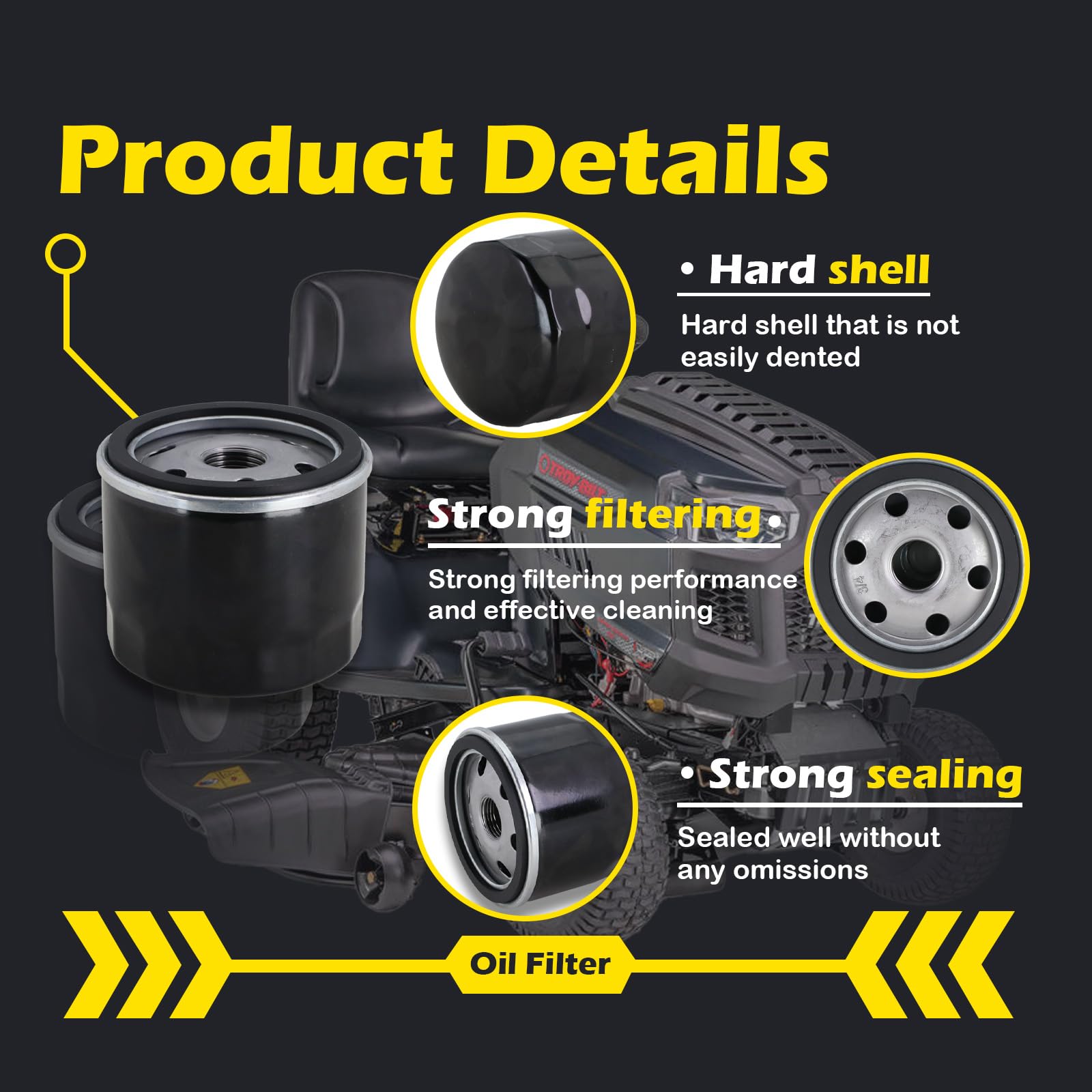 Kefly 1205001S oil filter installed on Kohler engine