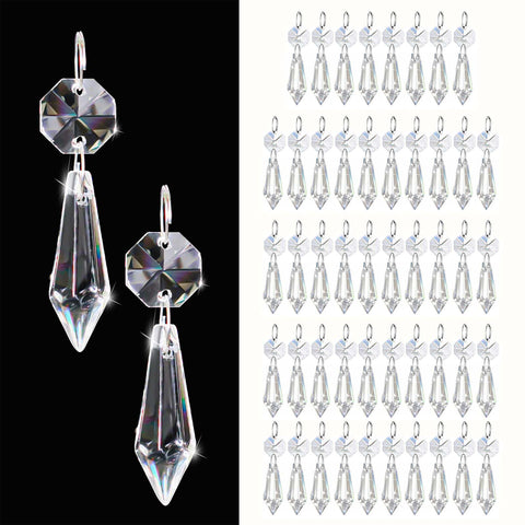 Kehail clear teardrop prism 2.4in enhances window sparkle and reflections
