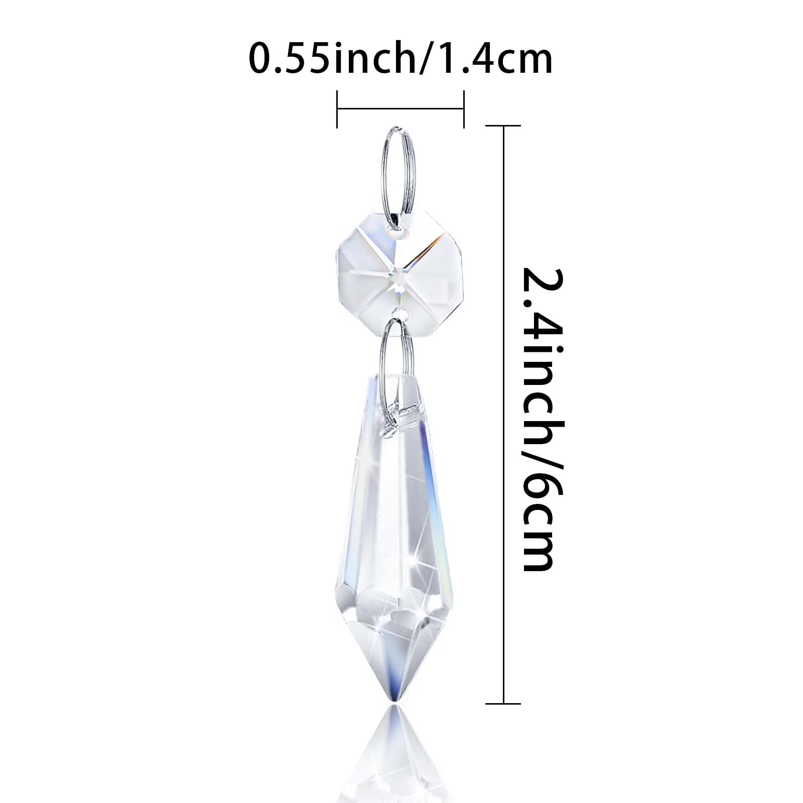Kehail crystal teardrop prism with eight facets creates vivid rainbows