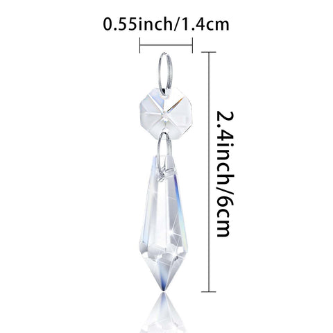Kehail crystal teardrop prism with eight facets creates vivid rainbows