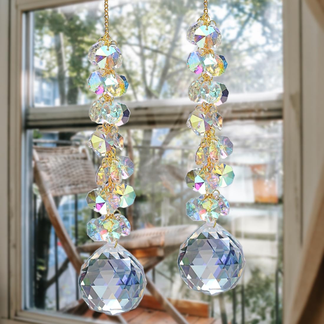 KEINIA ceiling hanging prism creates subtle rainbow glow in any room