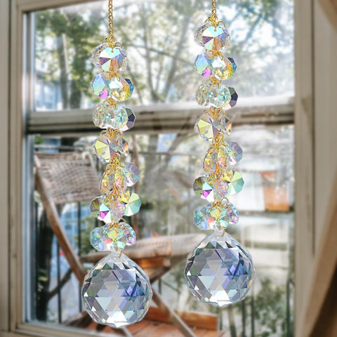 KEINIA ceiling hanging prism creates subtle rainbow glow in any room