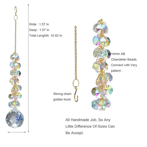KEINIA 40mm prism hanging chain and gold accents add elegant decor