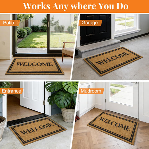 Kelarea mat with heavy-duty backing prevents shifting on busy doorways.