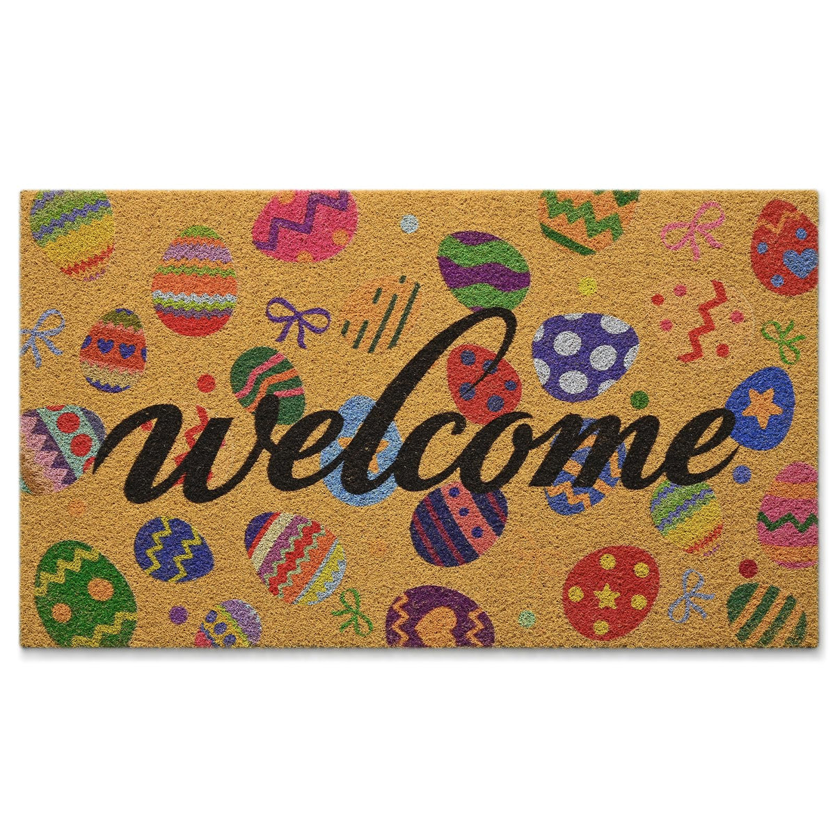 Kelarea Easter coir doormat at the front door, welcoming guests and scraping dirt.