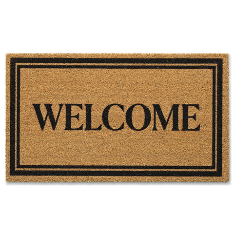 Kelarea front door mat in natural coco coir for effective dirt scraping at entrances.
