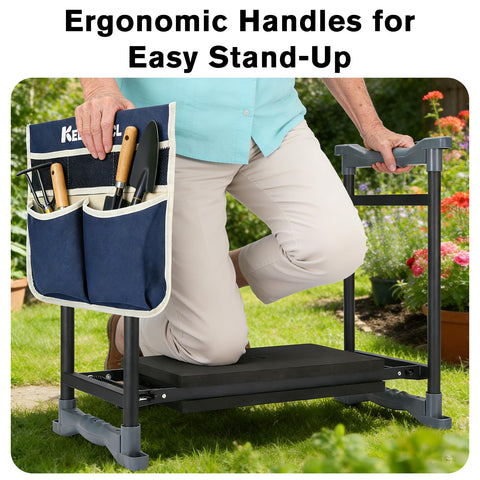 KELHOMECL anti-slip feet keep the kneeler steady on surfaces.