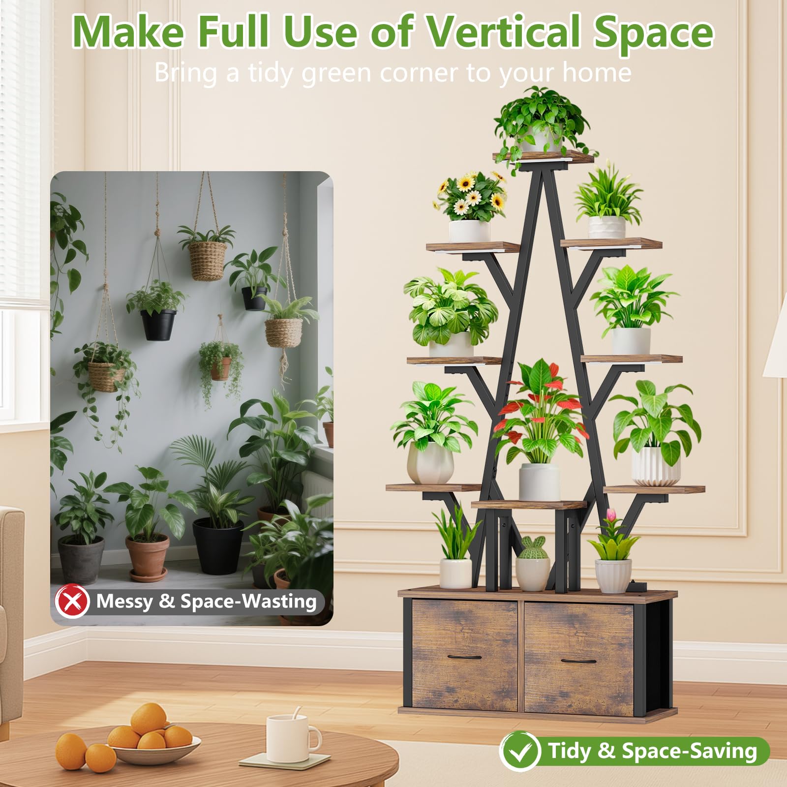 Kelhomecl Christmas-tree-shaped stand blends festive style with practical plant display.